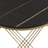 Marble Look Nesting Coffee Table with 1 drawer, Black and White