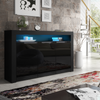 155cm Modern TV Unit Sideboard Cabinet | Black High Gloss Doors | Free LED