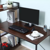 Industrial Writing Desk with Bookshelf Rustic Metal Home Office Workstation