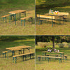Folding Wooden Beer Table and Bench Set Garden Outdoor Bistro Bench Desk Chairs