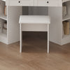 Corner Dressing Table LED Mirrors&Doors&Drawers Storage Makeup Desk Stool White