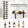 Costway Wall Mounted Wine Rack Hanging Wine Storage Display Rack for 9 Bottles
