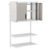 Chic Metal Wall Cabinet Garage Storage Cabinet w/3 Adjustable Shelves-Grey