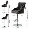 Luxury Velvet Lion Knocker Quilted Back Dining Chair Black Grey Tall Bar Stool