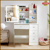 Dressing Table With 4 Drawers Lighted Mirror Makeup Desk Vanity Table Bedroom