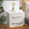Bedside Tables White High Gloss LED Cabinets 2 / 3 Drawers Nightstand Bedroom