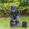 Outdoor Garden Patio Solar Powered Black Ball Water Feature Fountain with Lights