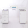 Nail Polish White Desk Manicure Salon Table Workstation Cabinet w/Dust Collector