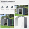9x8FT Garden Shed Metal Weatherproof Lockable Tool Storage Shed w/Extension Kit
