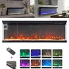 60 INCH HD+ Media 3 Sided Inset Wall/Freestand Electric Fireplace with LED Light