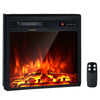 18" Electric Fireplace Freestanding & Recessed Heater Log Flame Remote 1500W