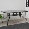 Black Tempered Glass Dining Table Garden Patio Bistro Cafe Table W/ Parasol Hole