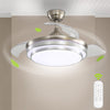 3 Invisible Blades Chandelier LED Ceiling Fan Light 6 Wind Speed 4 Timer Setting