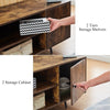 TV Cabinet TV Stand Wood Metal Frame Industrial Living Room Media Storage Unit