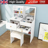 Dressing Table With Drawers Mirror Stool Set Makeup Desk Vanity Table Asksyjywqw