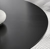Black Semi-Gloss Round Pedestal Pillar Kitchen Dining Table