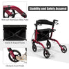 Folding Aluminum Walker Four Wheels Medical Rollator with Seat & Carrying Bag