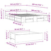 Bed Frame with Drawers White 140x200 Engineered Wood R5H3
