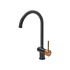 Matt Black Mono Mixer Tap Single Lever Kitchen Bathroom Sink Faucet Swivel Spout