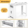 Bar Table Marble Counter Height Storage Cabinet Shelf Hooks Kitchen Breakfast