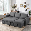 Sectional Sofa with Chaise L-Shaped Reversible Sofa Bed with Storage Dark Gray
