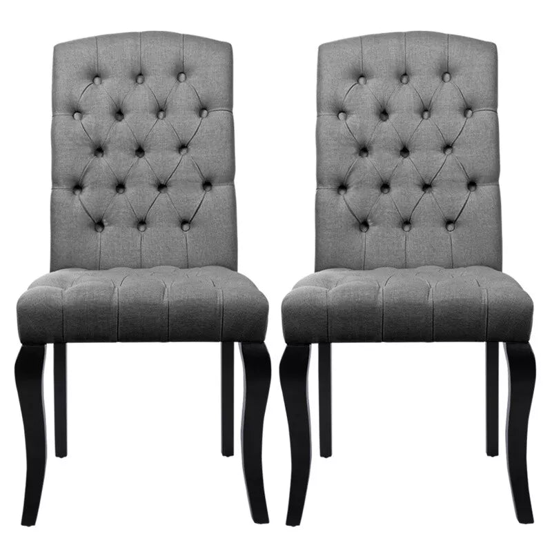 2/4Pcs Upholstered Dining Chair High Back Padded Seat with Door Knocker Kitchen