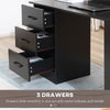 Computer Desk w/ Storage, Writing Study Table for Home Office, Black