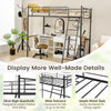 Single Metal Loft Bed Heavy-duty Steel Slats Support Loft Bed Home Sleeper Frame