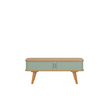 Bamboo Coffee Table with Sage Green Sliding Doors 400mm H x 1000mm W x 500mm D
