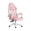 Racing Gaming Office Chair Swivel PU Leather Computer PC Desk Chair Pink White