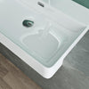 White Semi Recessed Bathroom Basin Ceramic Countertop Sink Rectangle Washbasin