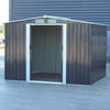 6x 8ft Shed Galvanized Metal Storage Garden Shed Tools Bicycle Store Anthracite