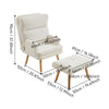 Upholstered Sherpa Fabric Sleeper Recliner Armchair Sofa Lounge Chair Footstool