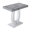 Halo High Gloss Bar Table In White And Melange Marble Effect