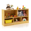 Storage Cube Wooden Bookcase 2 Tier Open Display Shelf Storage Cabinet-Beige