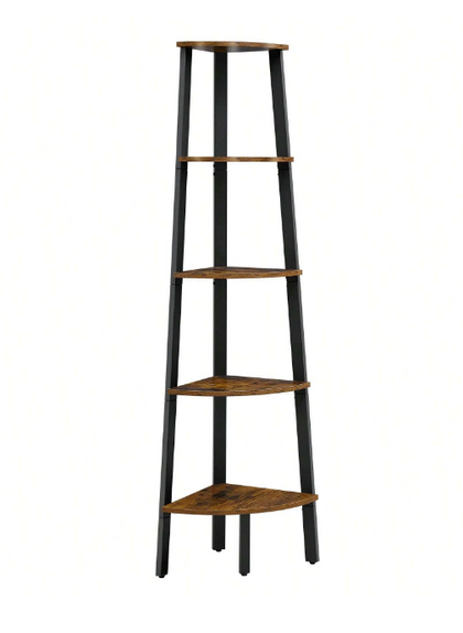5-Tier Industrial Corner Ladder Shelf Freestanding Bookshelf Display Plant Rack