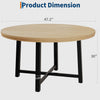 120cm Round Dining Table Industrial Wooden Kitchen Table for 4 to 6
