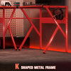 Corner Gaming Desk w/ Adjustable Monitor Stand Cup Holder Red