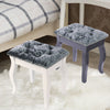 Vintage Vlevet Dressing Table Stool Makeup Chair Soft Padded Cushion Piano Seat