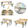 Folding Garden Furniture Dining Table Set Wooden Camping BBQ Chair Stools Picnic