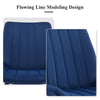 2pcs Dining Chairs Set Blue Velvet Padded Seat Back Dining Room Kitchen Chair