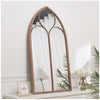 Large Window Garden Mirror Metal Frame Indoor Outdoor Wall Mounted Floral Decor