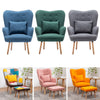 Occasional Scalloped Button High Back Fabric Armchair Sofa Chair Footrest Stool