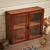 Retro Wood Storage Cabinet Cupboard Desktop Standing Wall Hanging Box Clear Door