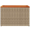 Garden Side Tables Dining Table 2 pcs Beige Poly Rattan Solid Wood