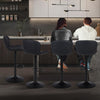 Ralex-chair Bar Stool, Faux PU Leather Bar Chairs with Back, Adjustable, Black