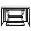 Square Nesting Coffee Table Metal Stacking Side Tables Set Marble-Look White
