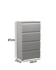 4 Drawer High Gloss Chest Cabinet Bedroom Furniture Unit Wall Mounted - White