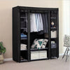 Fabric Canvas Wardrobe With Hanging Rail Shelving Clothes Storage Large Cupboard