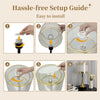 Farmhouse Table Lamp 3-Way Dimmable Nightstand Bedside Lamp Heavy Duty Iron Base